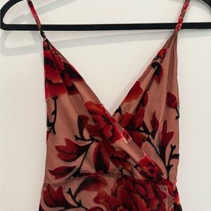 Adelyn Rae Red and Black Floral Dress